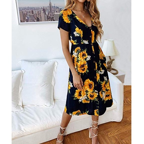 LO Dresses & Skirts - 🌻ANALISA Womens Sunflower Summer Dress🌻